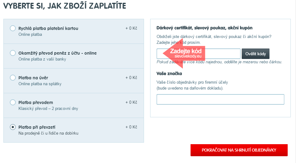 Jak uplatnit kód na Mall.cz